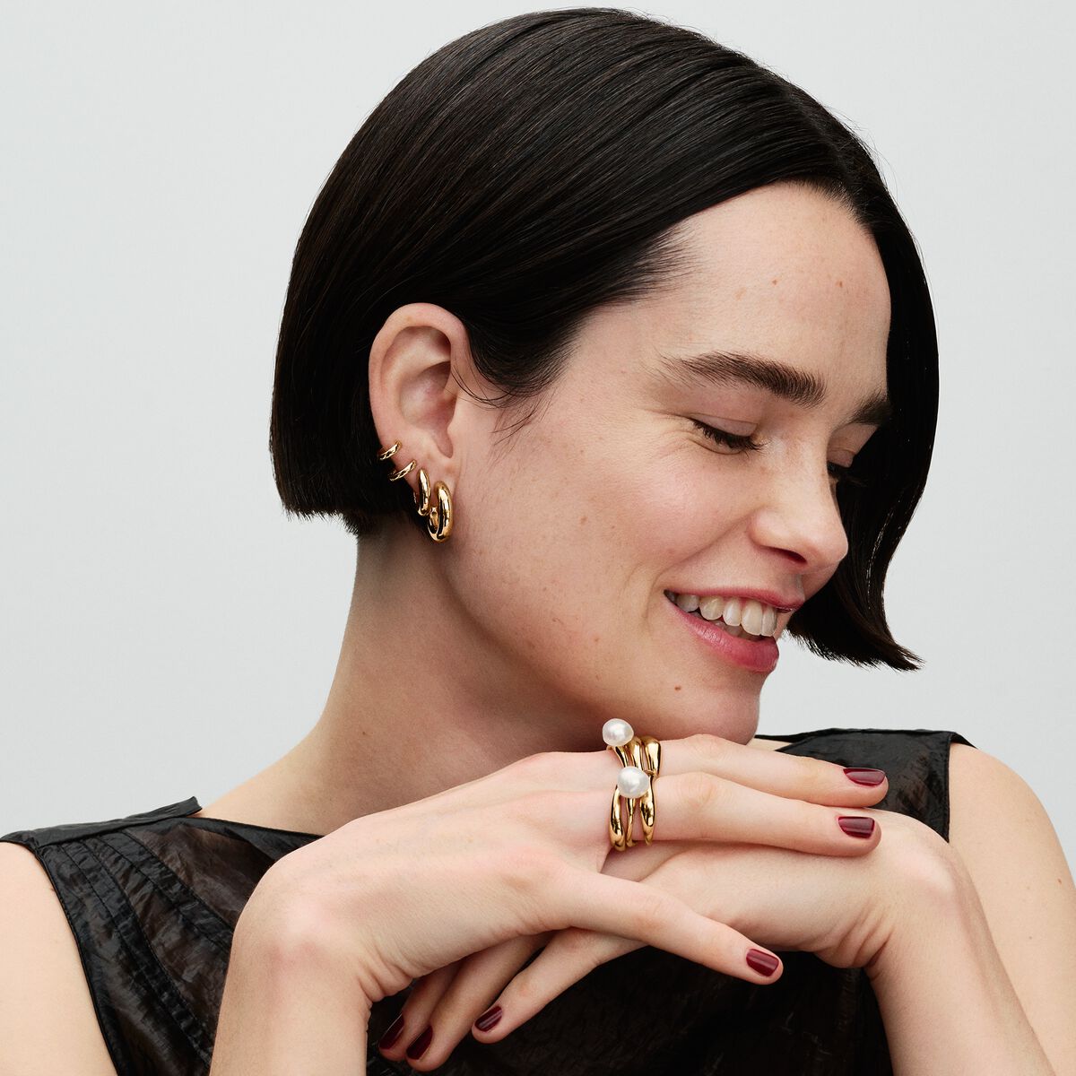 Double Huggie Hoop Earrings