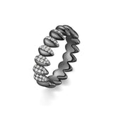 Ania Haie Black Sparkling Puffy Spike Ring