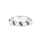 Ania Haie Two-Tone Sparkling Braided Shell Pearl Ring