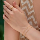 Ania Haie Gold Starburst Zig-Zag Beaded Ring