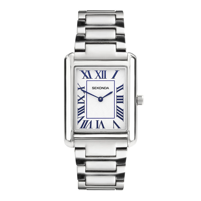 Sekonda Mens Clement Guilloche Dial Stainless Steel Bracelet 28x37mm Watch
