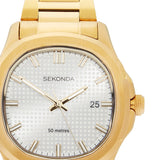 Sekonda Octaire Silver White Dial 40mm Mens Watch Gold