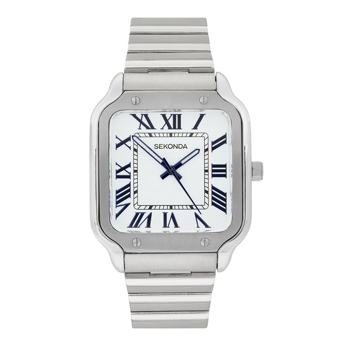 Sekonda Rene White Dial 39mm Mens Watch Silver