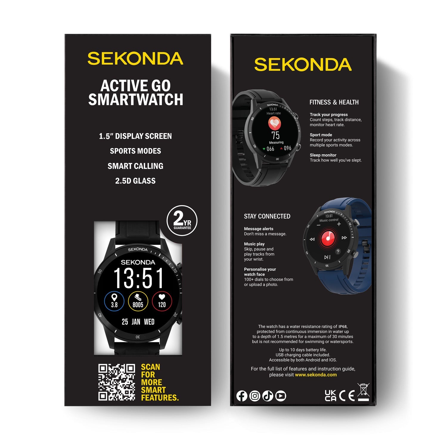 Sekonda Active Go LCD Display 45mm Unisex Watch Black