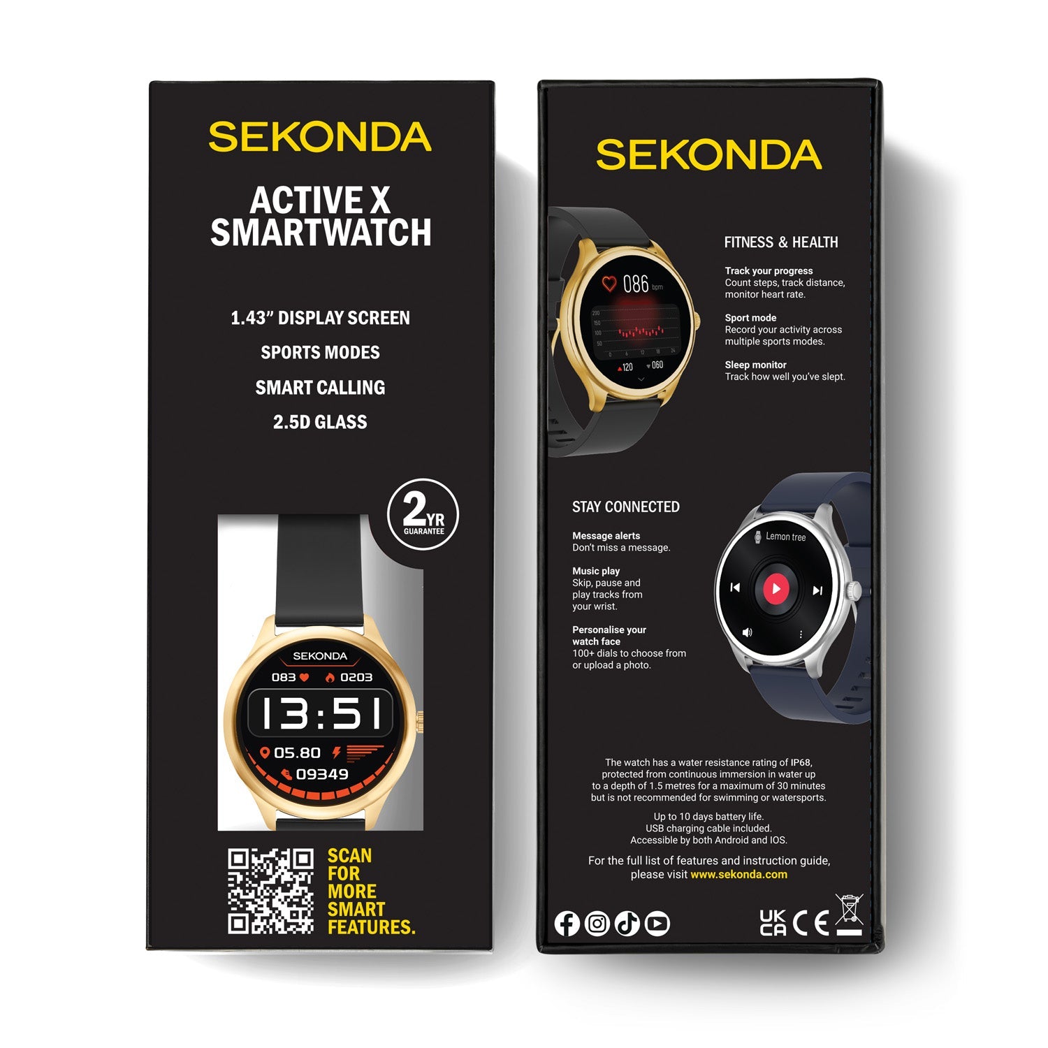 Sekonda Active X LCD Display 43mm Unisex Watch Black