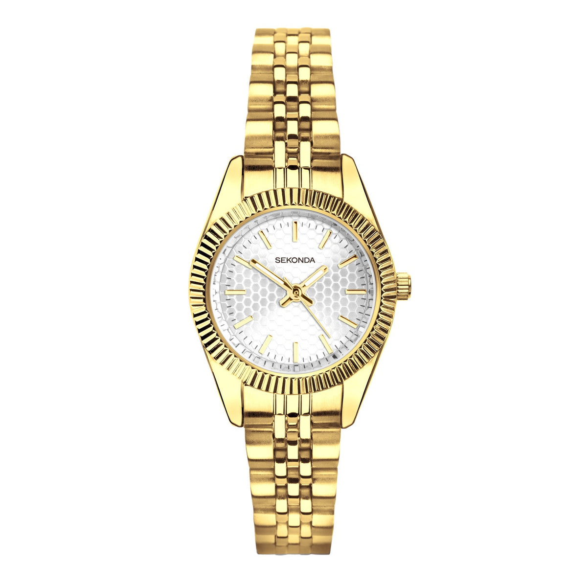 Sekonda Francis Silver White Dial 26mm Womens Watch Gold