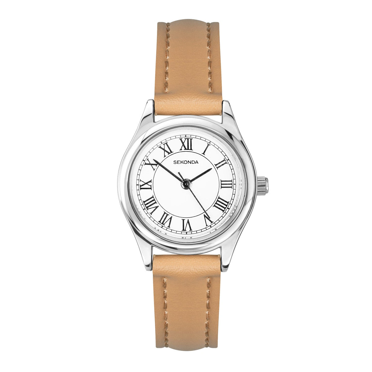 Sekonda Evans White Dial 25mm Womens Watch Tan