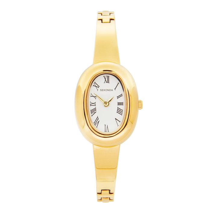 Sekonda Bellamy White Dial 23mm Womens Watch Gold