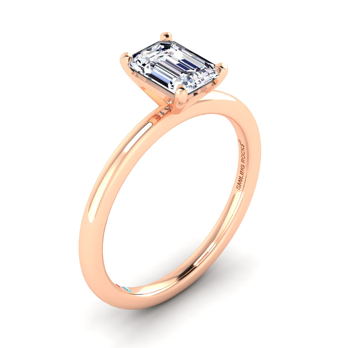 25% deposit · Lab Grown Diamond Solitaire Petite Engagement Ring · 18ct Rose gold · 0.30ct Emerald G VVS2 lab-grown diamond · RB-MTTIGSW9