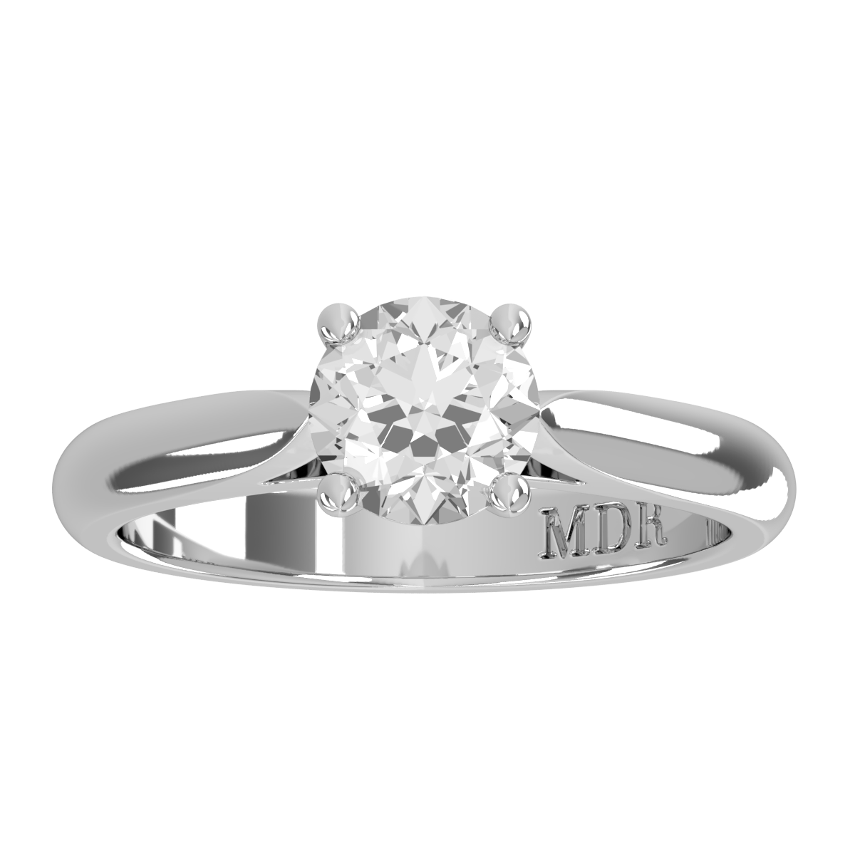 Classic Brilliant Cut upswept Shank with four claw Setting