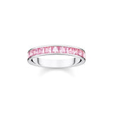 THOMAS SABO Heritage Pink Pave Silver Band Ring