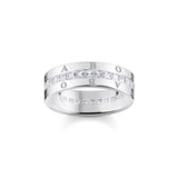 THOMAS SABO Band Ring White Stones Silver