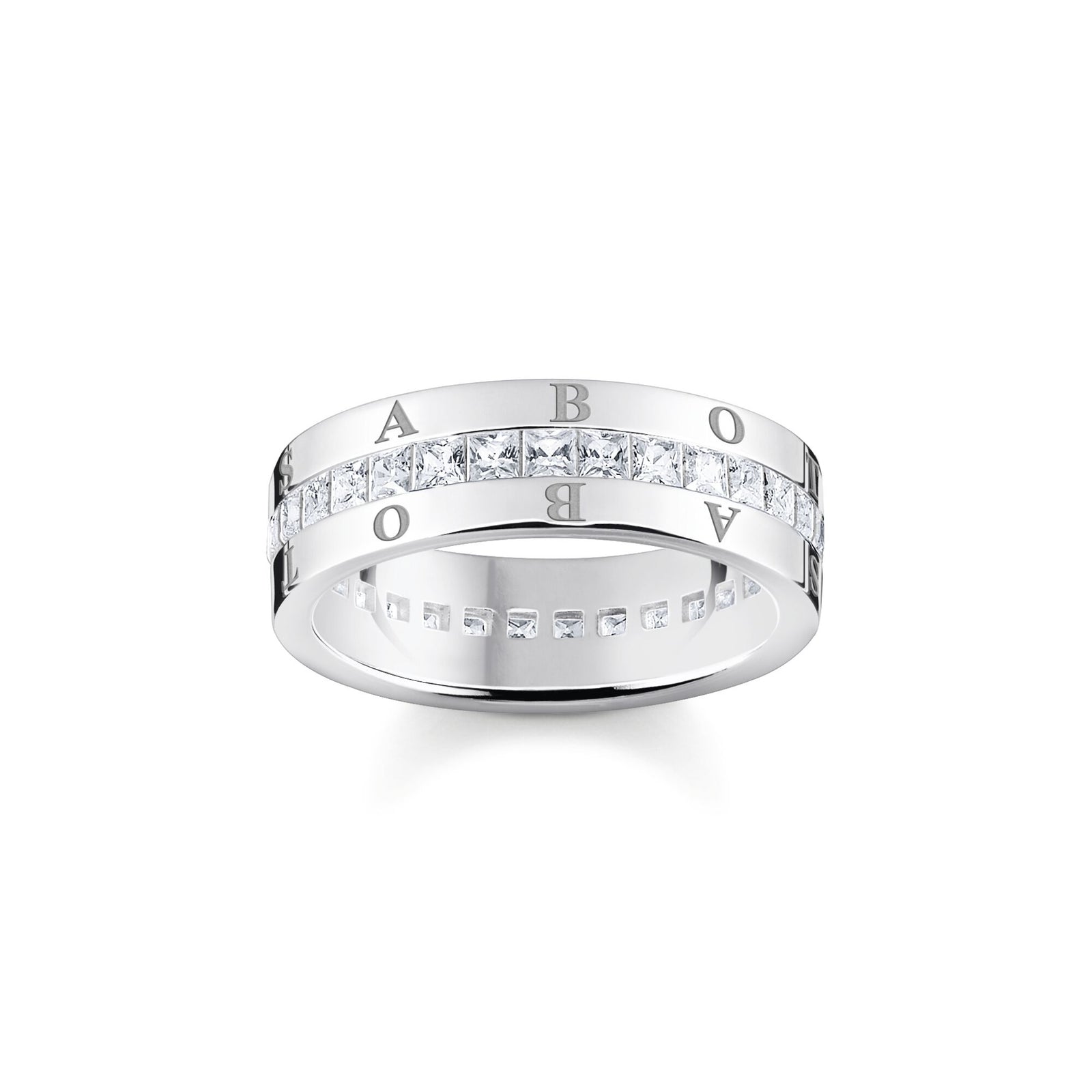 THOMAS SABO Band Ring White Stones Silver