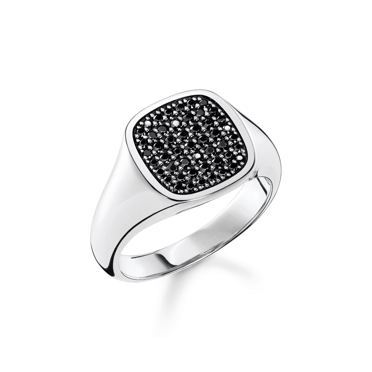 THOMAS SABO Ring with black stones silver