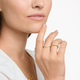 THOMAS SABO Ring V-shape with white stones gold