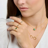 Thomas Sabo Ring with Green and White Stones Gold