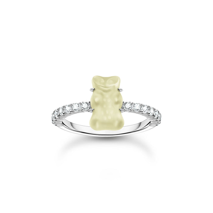 THOMAS SABO Ring with white mini sized goldbears and zirconia