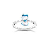 THOMAS SABO Ring with blue mini sized goldbears and zirconia