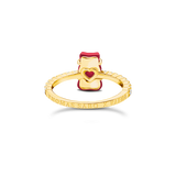 THOMAS SABO Ring with red mini sized goldbears and zirconia