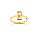 THOMAS SABO Ring with green mini sized goldbears and zirconia