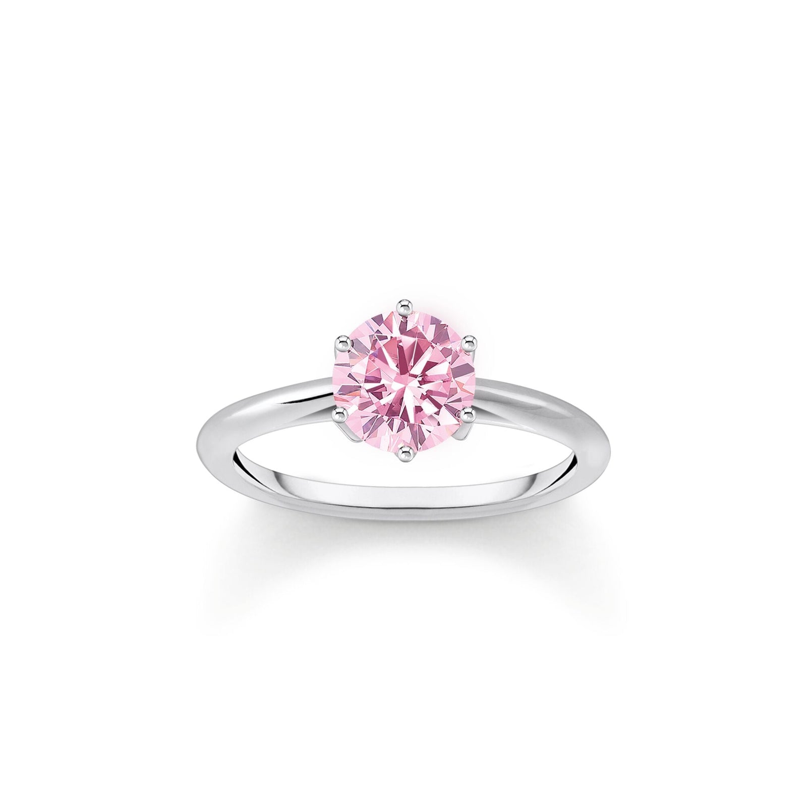THOMAS SABO Ring with pink zirconia in brilliant cut
