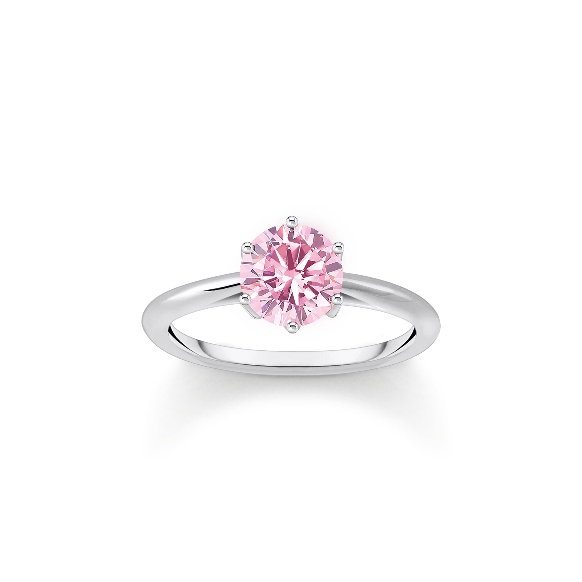 THOMAS SABO Ring with pink zirconia in brilliant cut