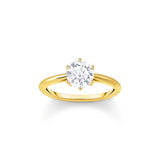 THOMAS SABO Ring with white zirconia in brilliant cut gold