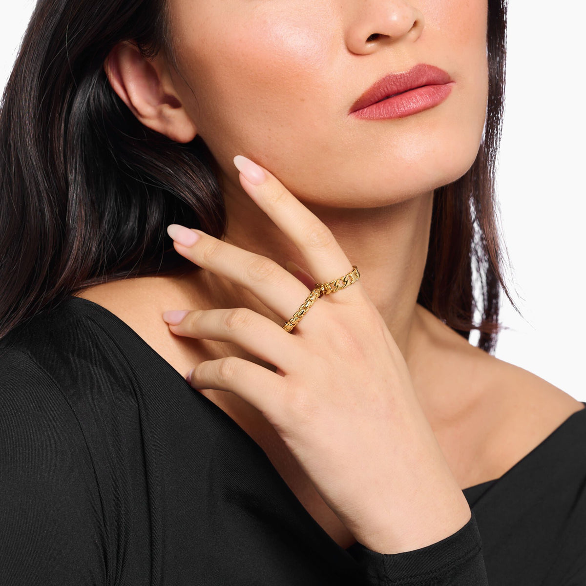 THOMAS SABO Box chain ring gold-plated