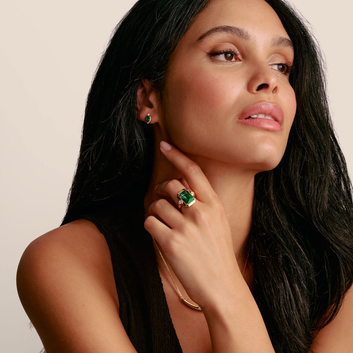 THOMAS SABO Ring with Green Zirconia Stone