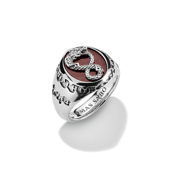 THOMAS SABO Signet Ring Dragon Red Tigerâs Eye