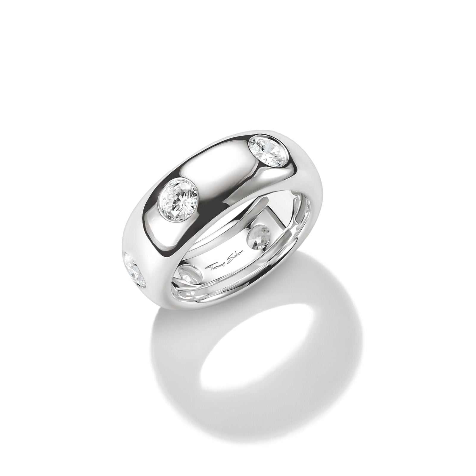 THOMAS SABO Band Ring with White Zirconia Stones