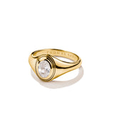 THOMAS SABO Ring with Oval White Zirconia Stone Gold