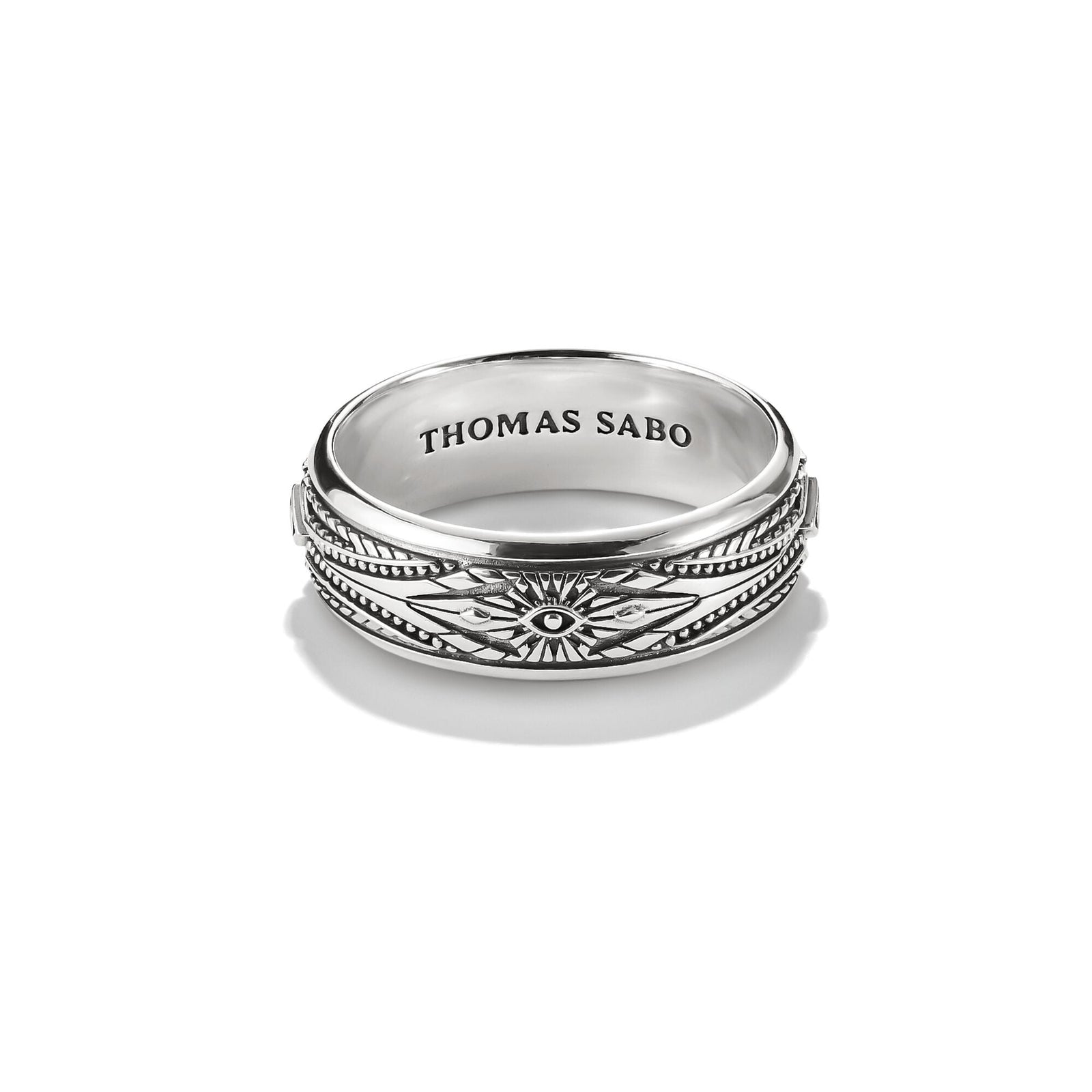 THOMAS SABO Ring with Engravings and White Zirconia Stones