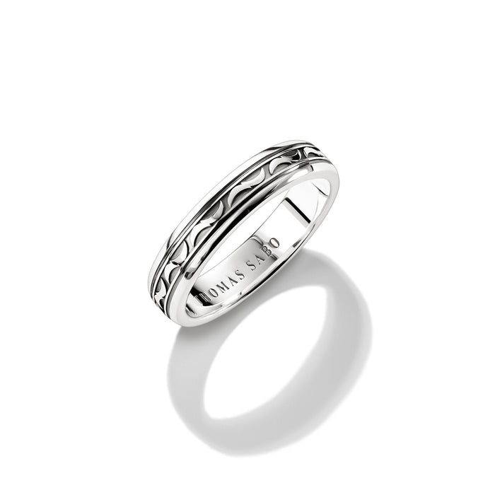 THOMAS SABO Band Ring with Engraved Pattern