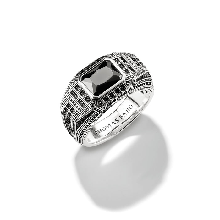 THOMAS SABO Signet Ring with Onyx and Black Stones