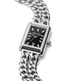 THOMAS SABO Ladies Rectangular Silver Watch with Black Dial