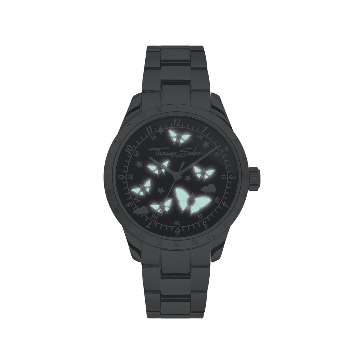THOMAS SABO Luminescent Butterfly Watch Black Dial