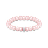 THOMAS SABO Charm bracelet with rose quartz beads oval
