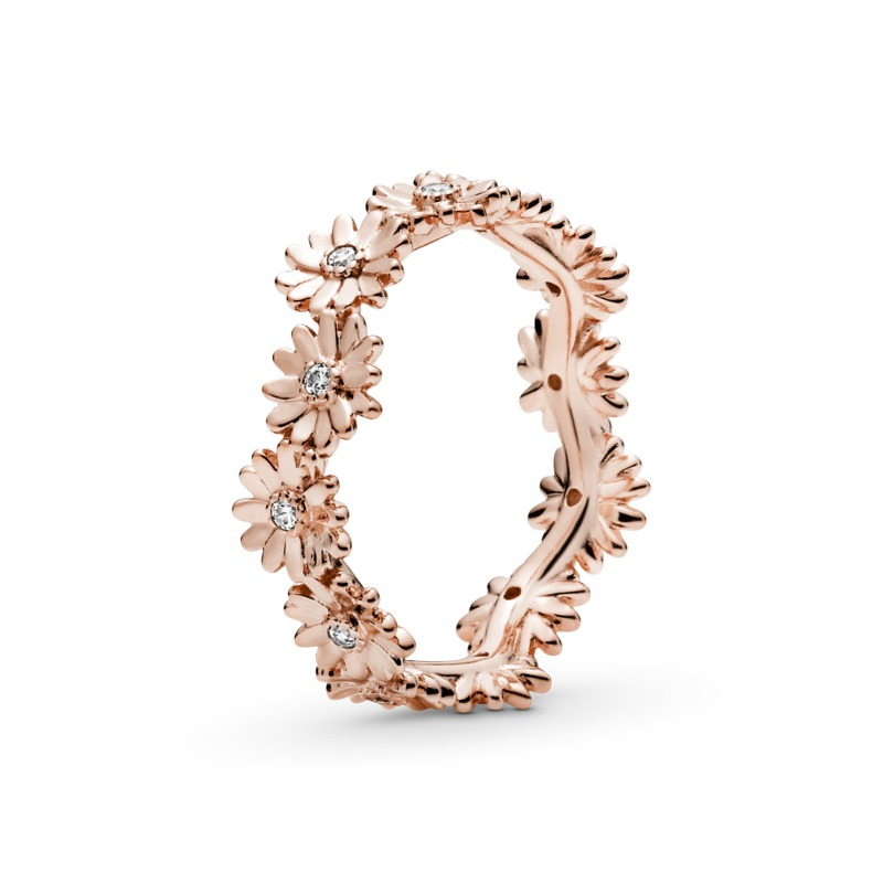 Pandora Rose Sparkling Daisy Flower Crown Ring w CZ