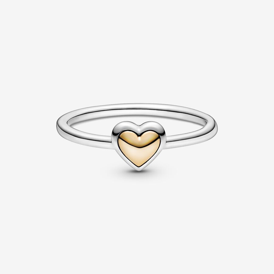 Domed Golden Heart Ring