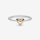 Domed Golden Heart Ring - 56