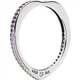 Pandora DNR Multi-Coloured Arcs Of Love Silver Ring w Mixed Crystals & CZ