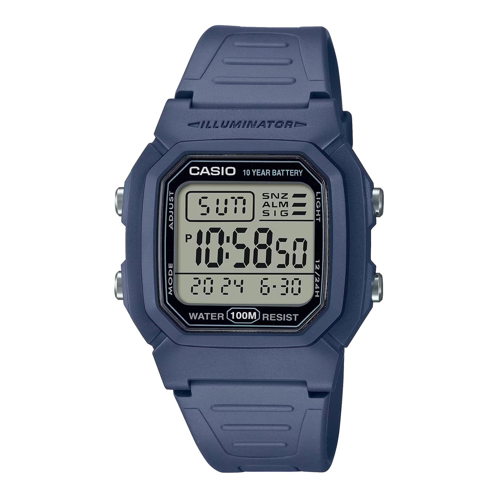 Casio Gents Blue Face Resin Band Watch