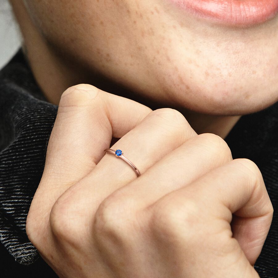 Stellar Blue Solitaire Ring