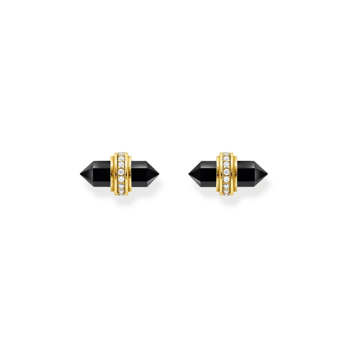 Thomas Sabo Crystal Ear Studs with Onyx Gold