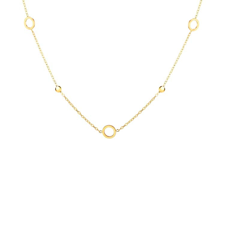 Circle Bead Necklace in 9K Yellow Gold