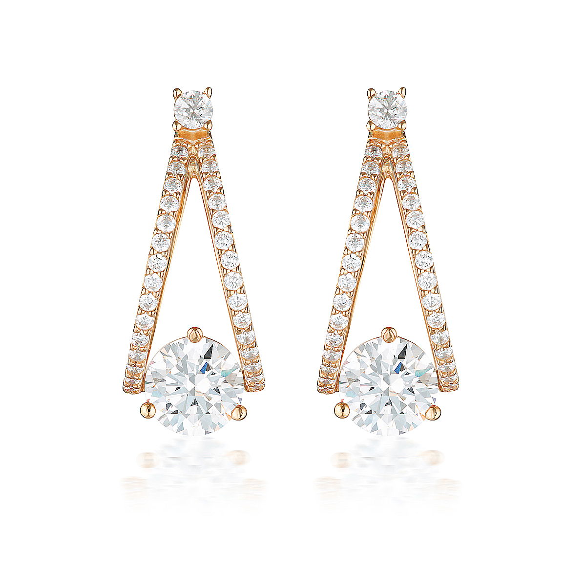 Georgini Red Carpet Champagne Earrings Rose Gold