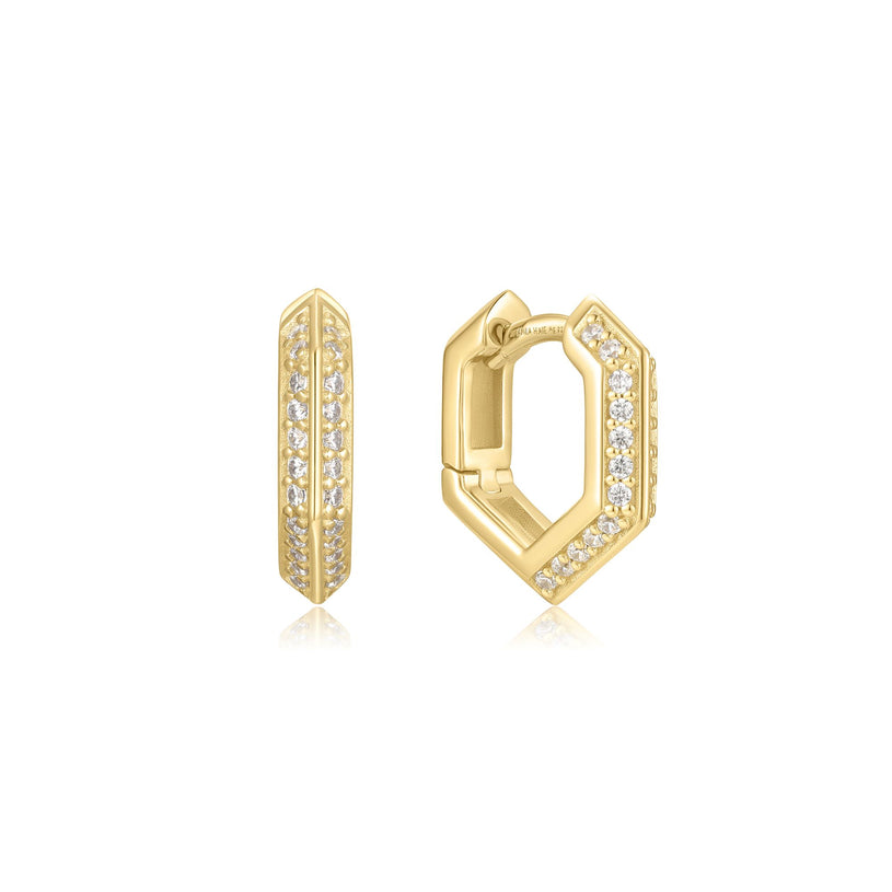 Ania Haie Sparkling Shield Huggie Hoop Earrings