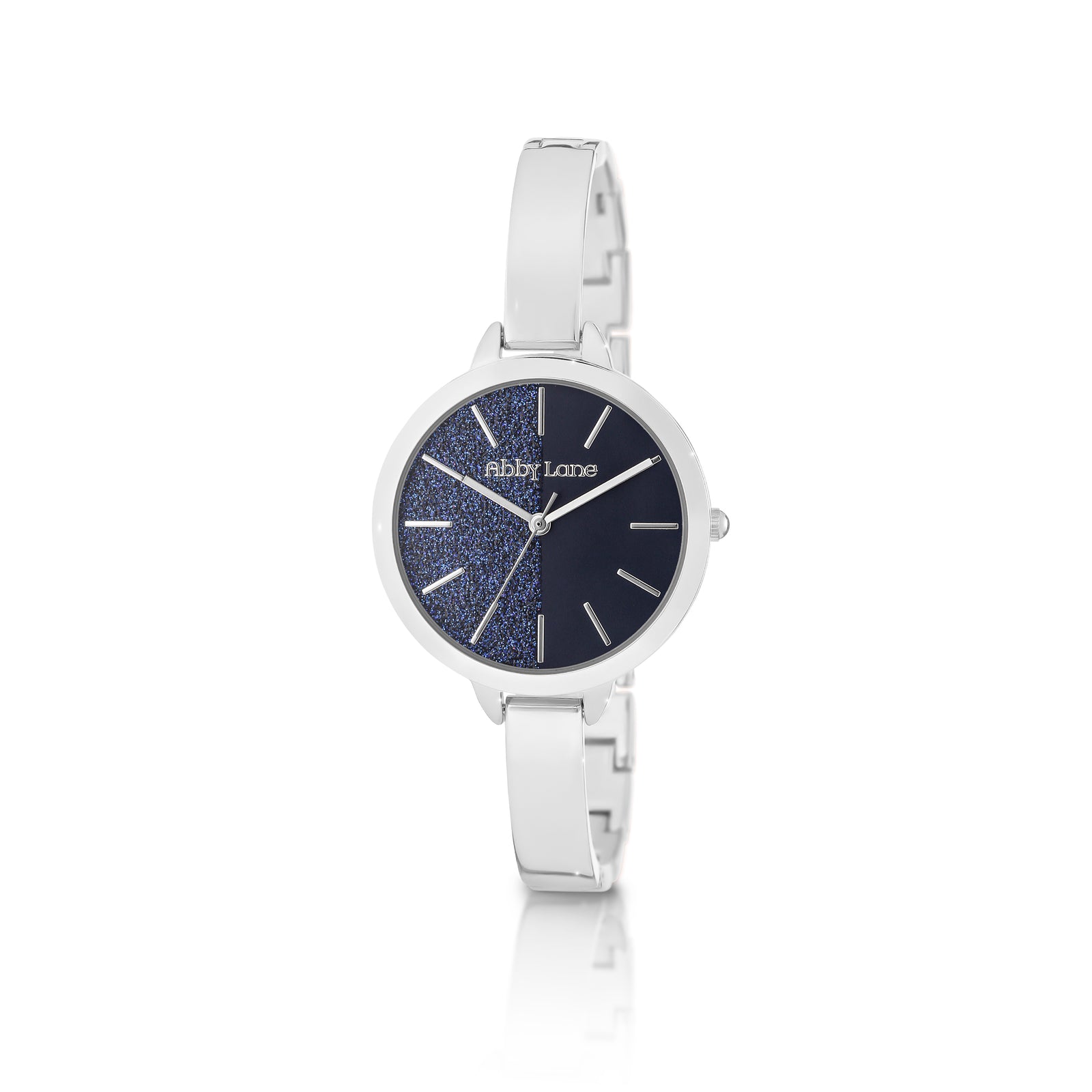 Abby Lane 'Sarah' Collection Ladies Watch Silvertone Case and Blue
