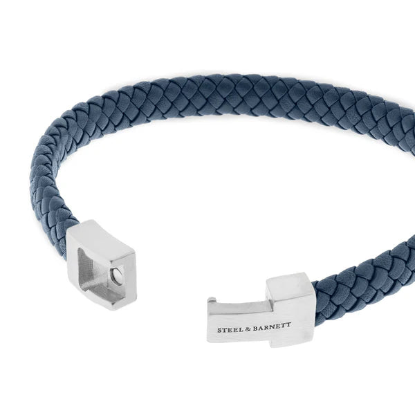 Archie - Jeans Blue - 8mm Leather Box Braided Bracelet